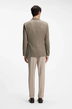 Regular-Fit Blazer aus Seide und Schurwolle