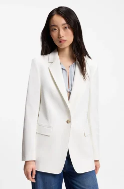 Regular-Fit Blazer aus Stretch-Crêpe