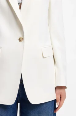 Regular-Fit Blazer aus Stretch-Crêpe