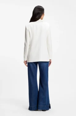 Regular-Fit Blazer aus Stretch-Crêpe