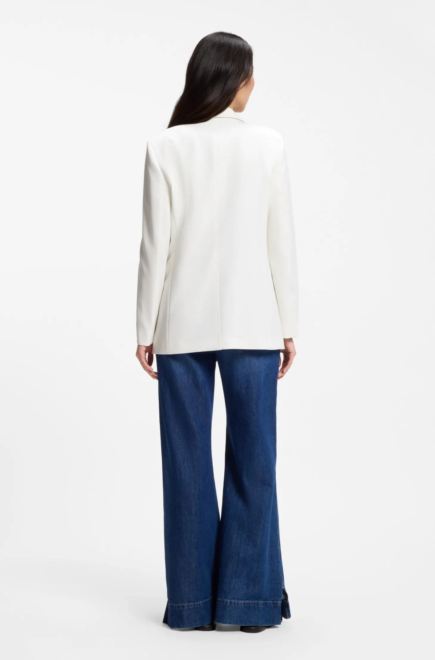 Regular-Fit Blazer aus Stretch-Crêpe