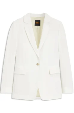 Regular-Fit Blazer aus Stretch-Crêpe