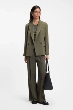 Regular-Fit Blazer aus Stretch-Krepp mit Nadelstreifen