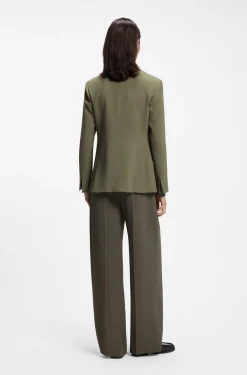 Regular-Fit Blazer aus Stretch-Krepp mit Nadelstreifen