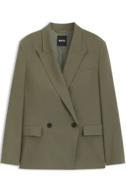 Regular-Fit Blazer aus Stretch-Krepp mit Nadelstreifen