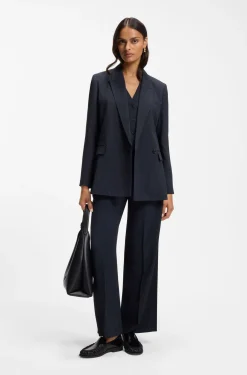 Regular-Fit Blazer aus Stretch-Crêpe mit Nadelstreifen