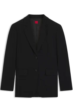 Regular-Fit Blazer aus Stretch-Crêpe