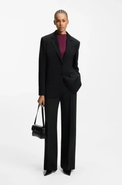 Regular-Fit Blazer aus Stretch-Crêpe
