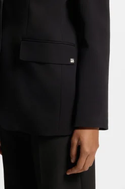 Regular-Fit Blazer aus Stretch-Crêpe