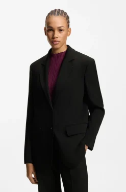 Regular-Fit Blazer aus Stretch-Crêpe