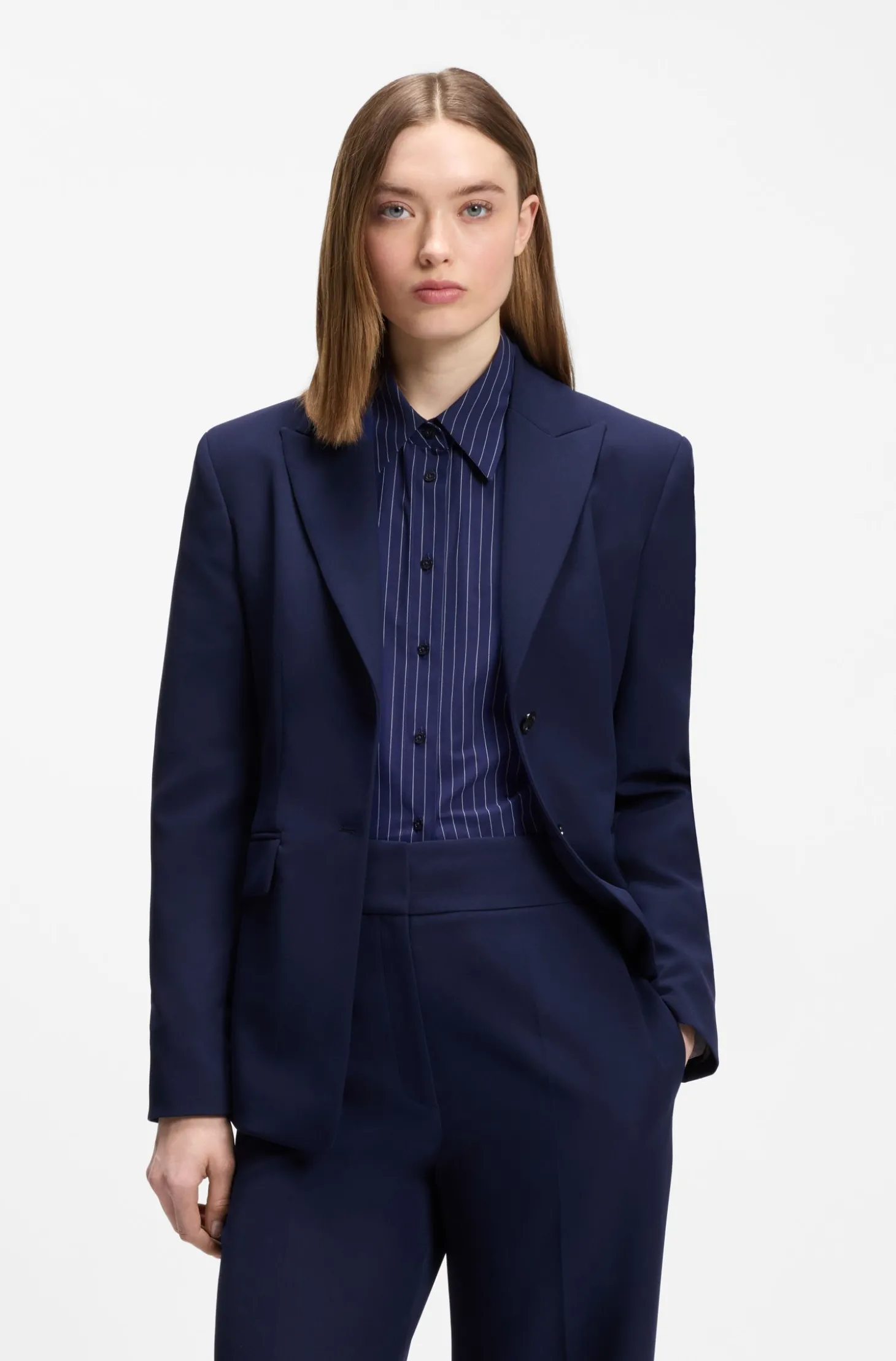 Regular-Fit Blazer aus Stretch-Gewebe