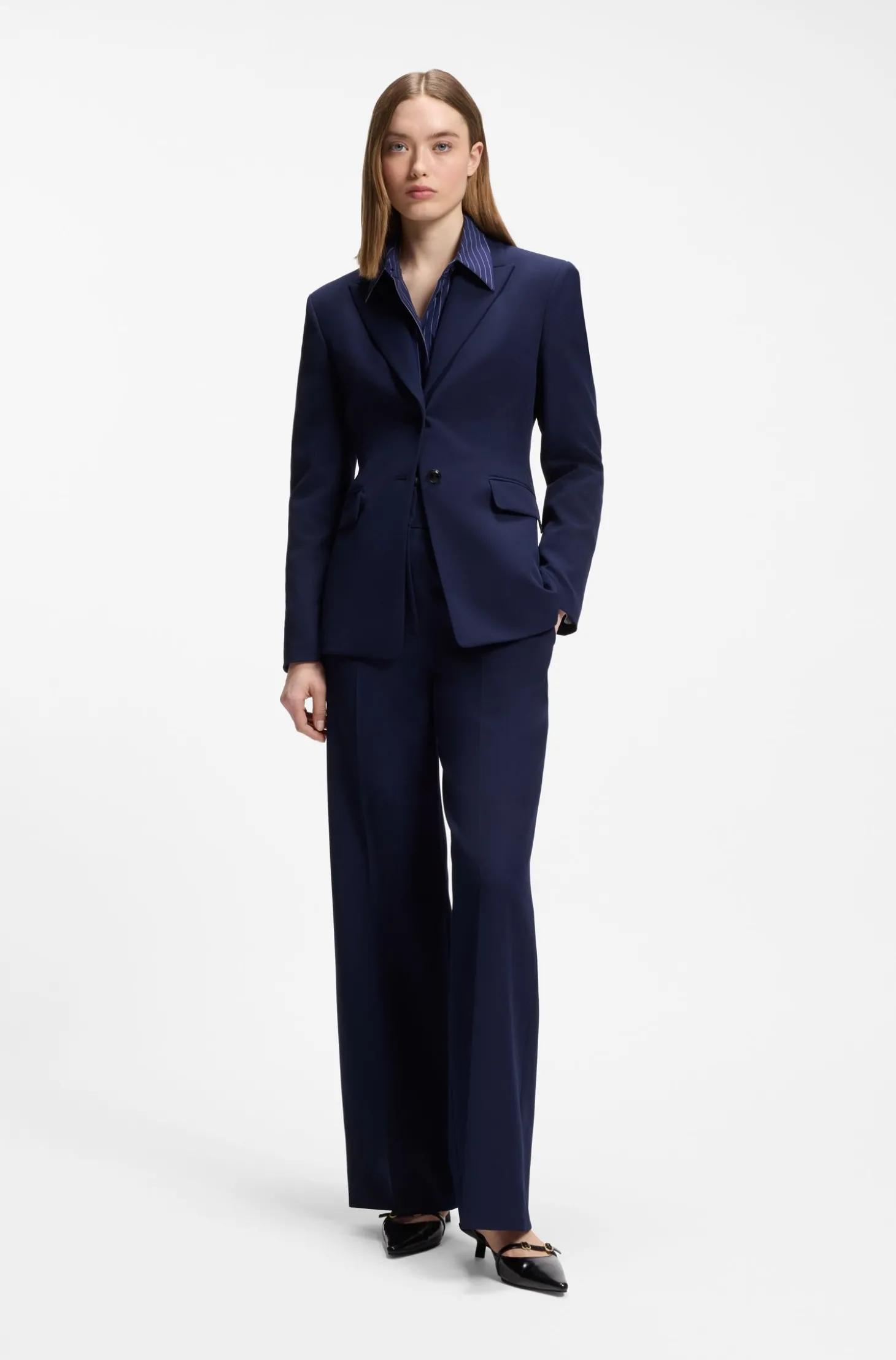 Regular-Fit Blazer aus Stretch-Gewebe