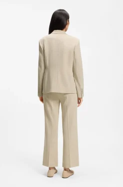 Regular-Fit Blazer aus strukturiertem Slub-Gewebe