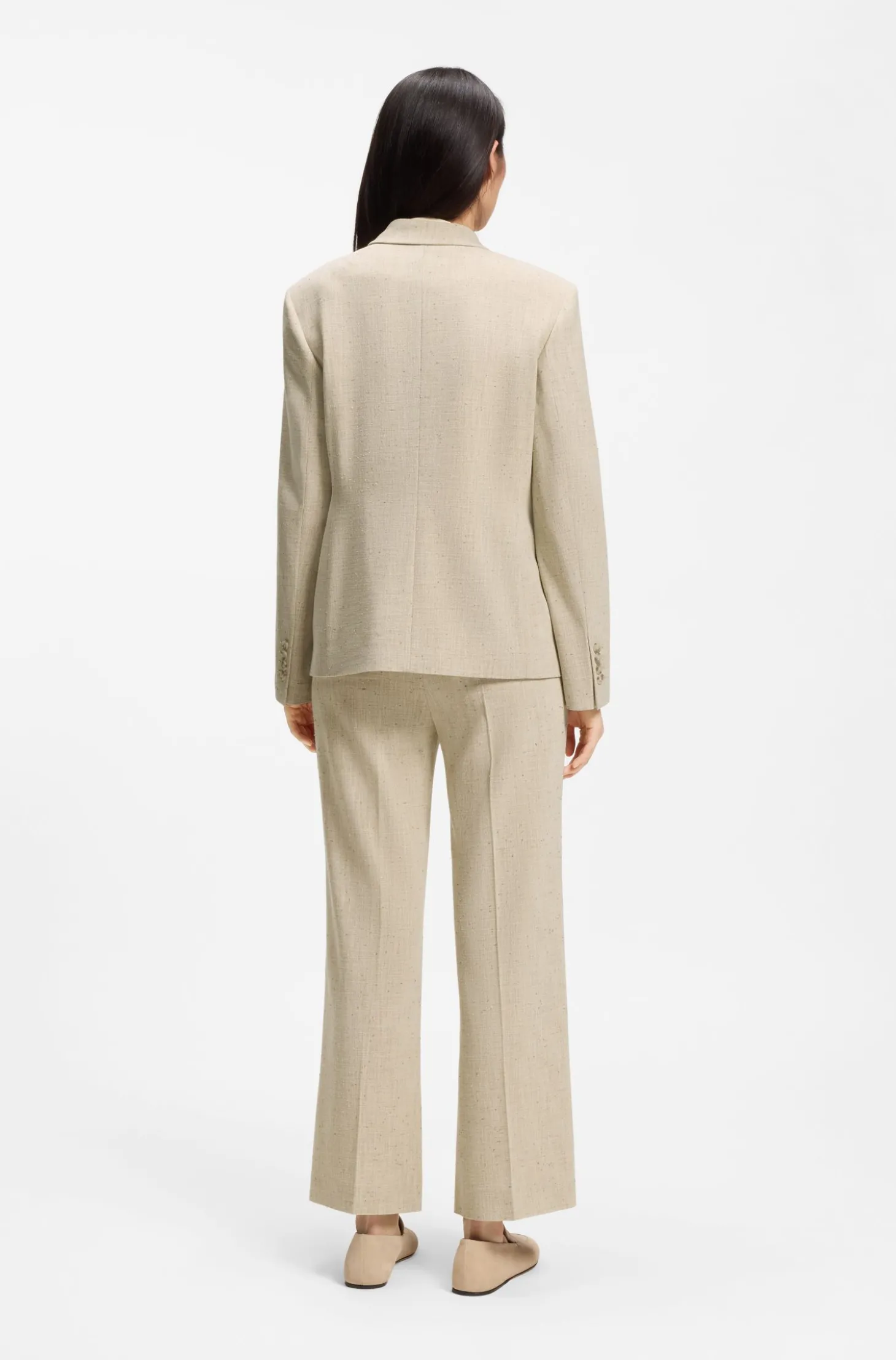 Regular-Fit Blazer aus strukturiertem Slub-Gewebe