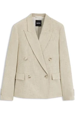 Regular-Fit Blazer aus strukturiertem Slub-Gewebe