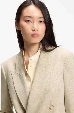 Regular-Fit Blazer aus strukturiertem Slub-Gewebe