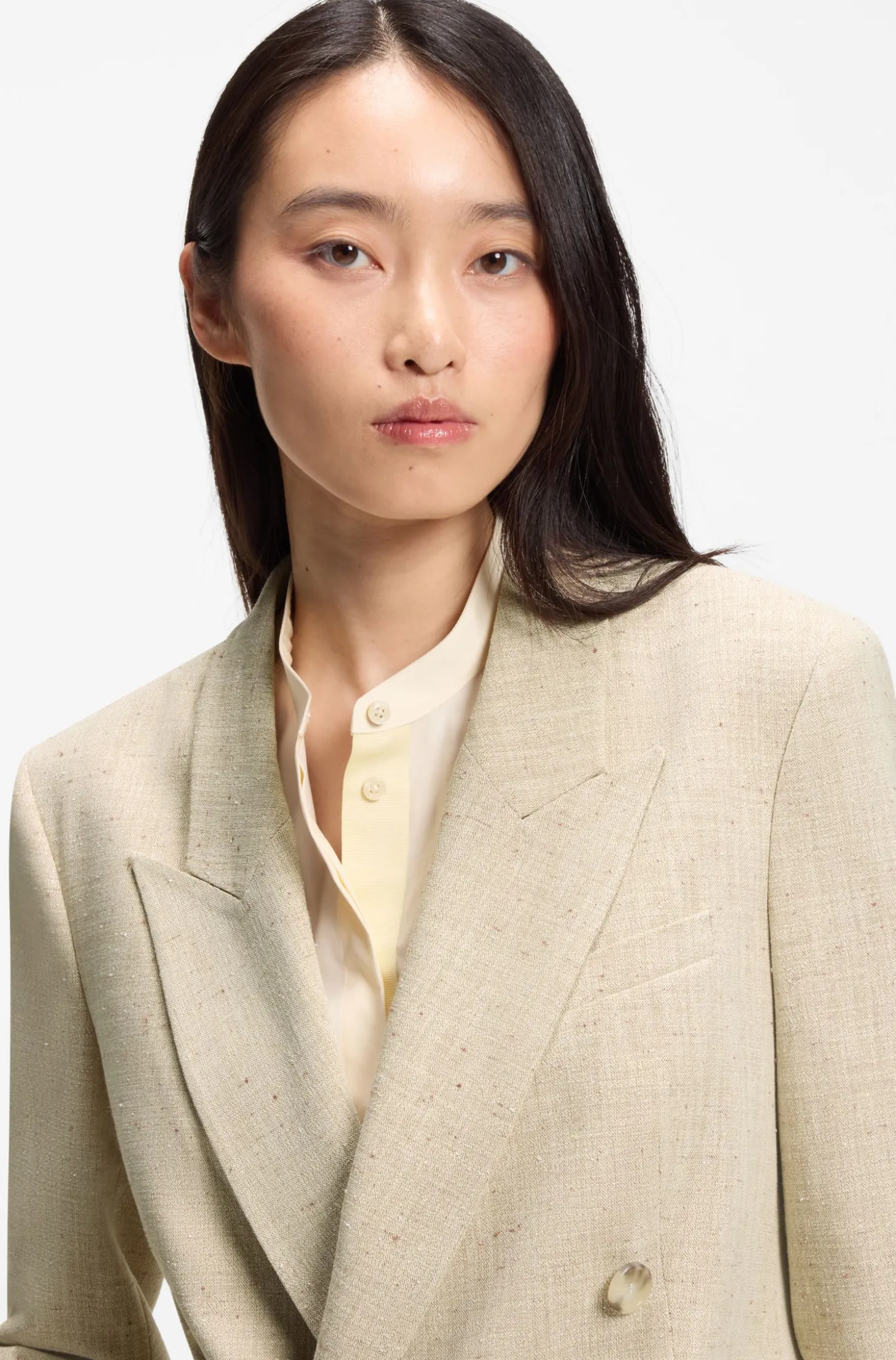 Regular-Fit Blazer aus strukturiertem Slub-Gewebe