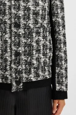 Regular-Fit Blazer aus Tweed mit Feder-Muster