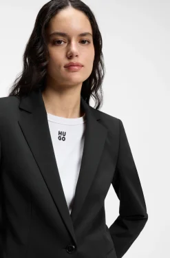 Regular-Fit Blazer mit fallendem Revers