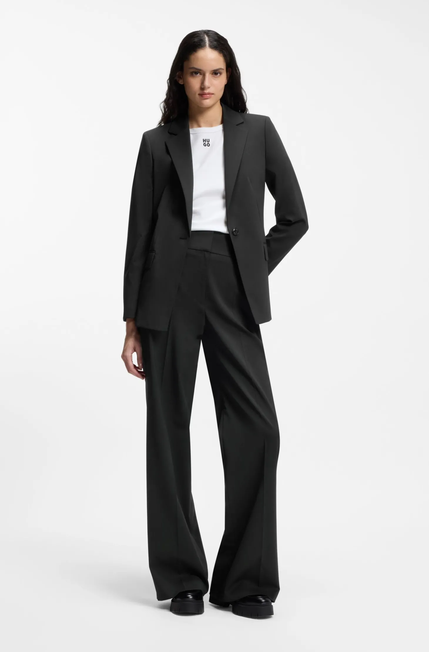 Regular-Fit Blazer mit fallendem Revers