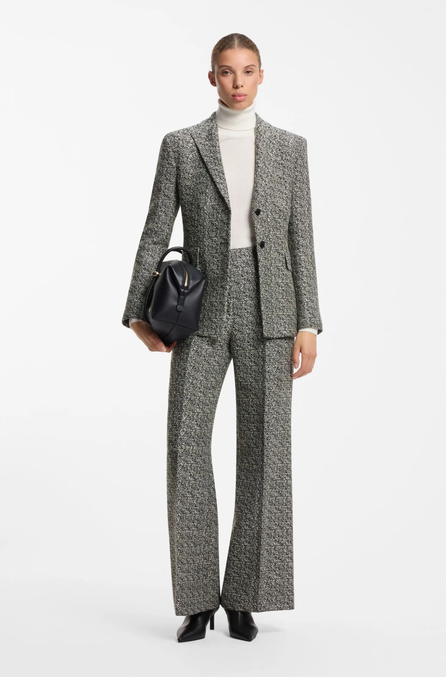 Regular-Fit Blazer mit Fischgrätmuster