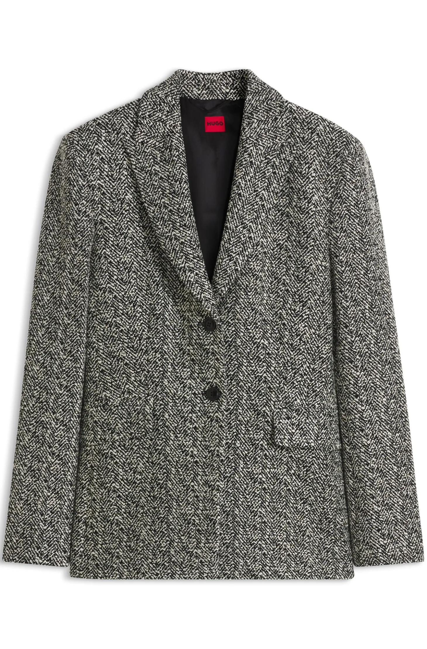 Regular-Fit Blazer mit Fischgrätmuster