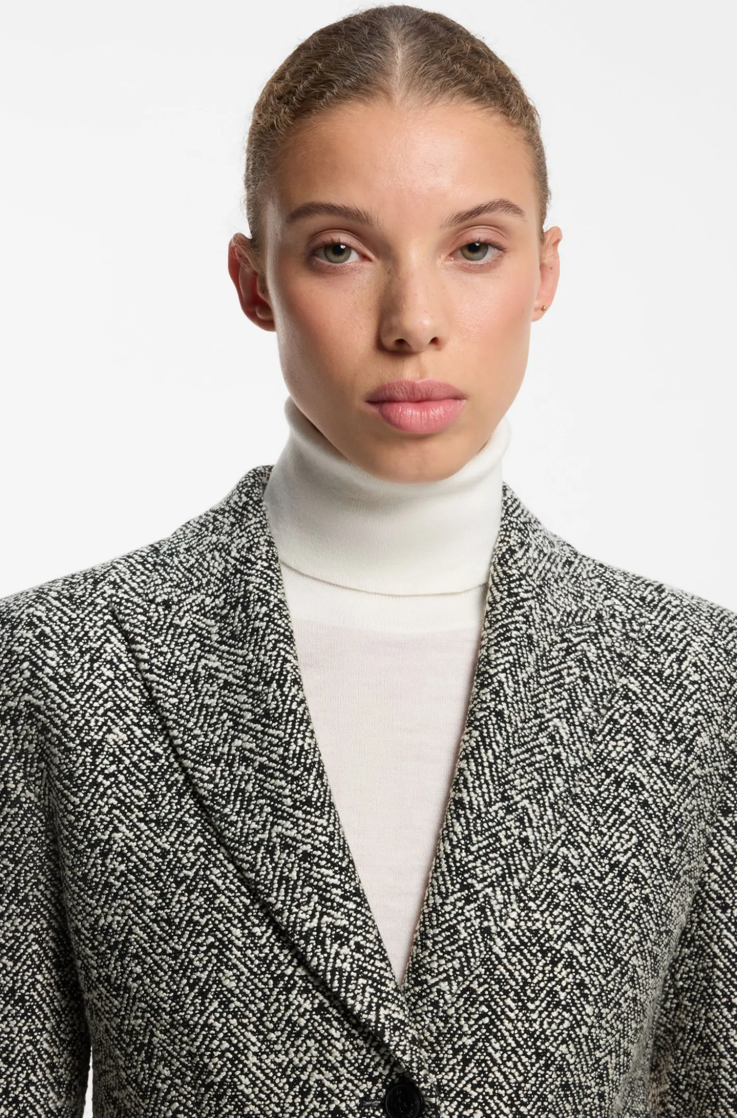 Regular-Fit Blazer mit Fischgrätmuster