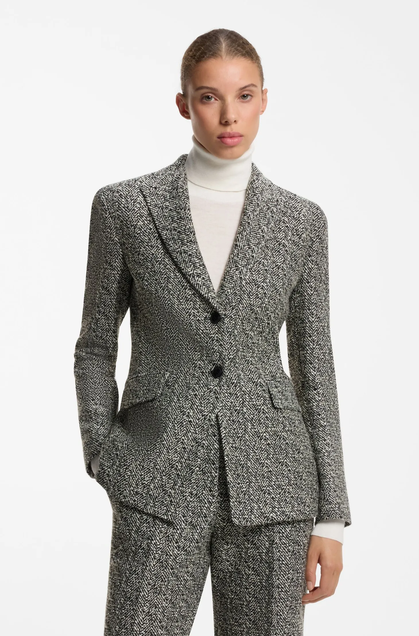 Regular-Fit Blazer mit Fischgrätmuster
