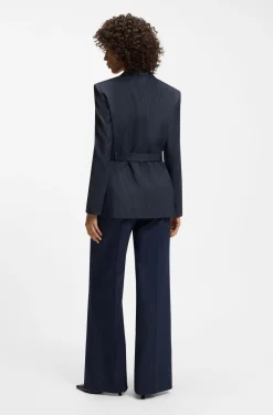 Regular-Fit Blazer mit Gürtel mit Schließe