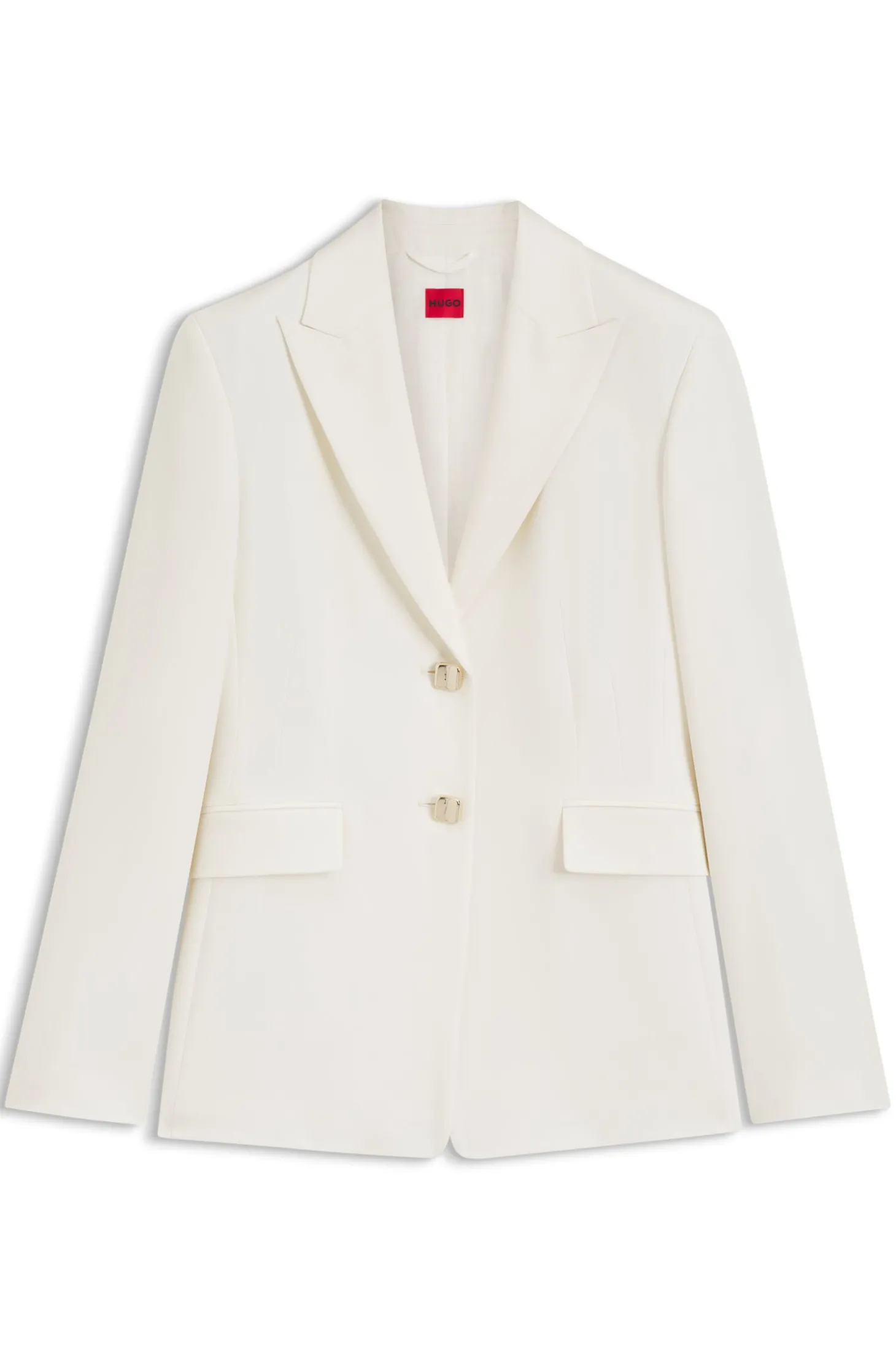 Regular-Fit Blazer mit Knöpfen in Goldoptik