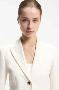 Regular-Fit Blazer mit Knöpfen in Goldoptik
