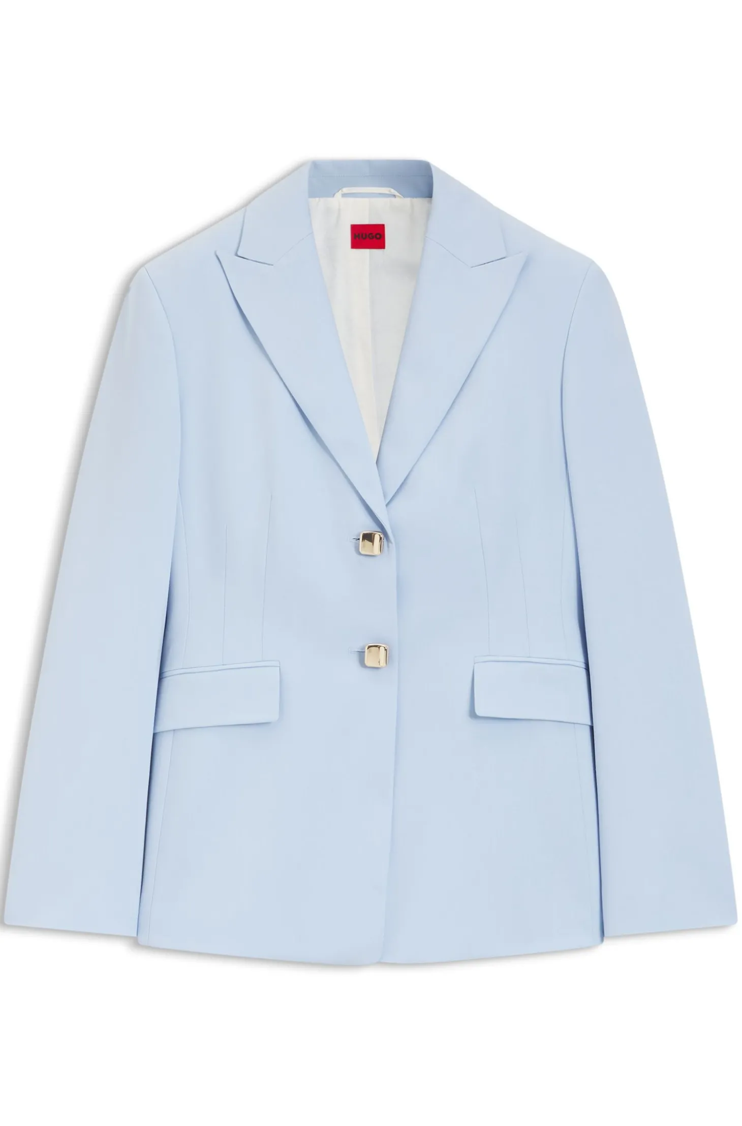 Regular-Fit Blazer mit Knöpfen in Goldoptik