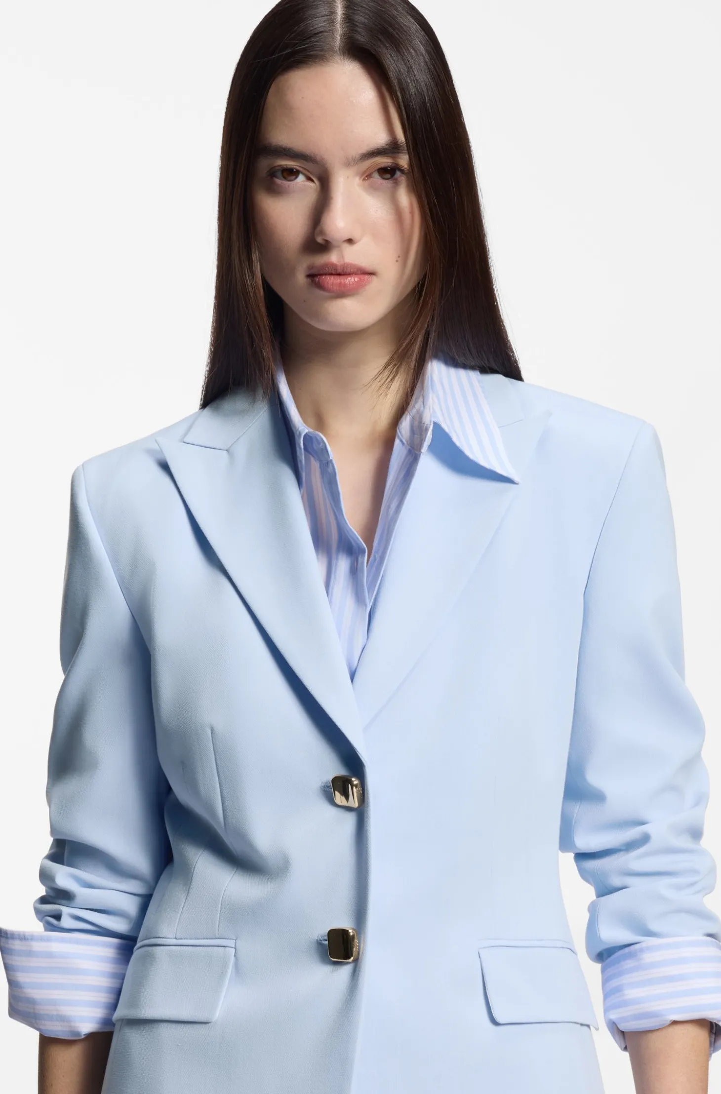 Regular-Fit Blazer mit Knöpfen in Goldoptik