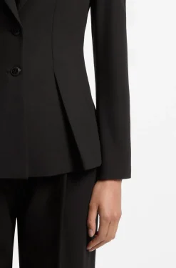 Regular-Fit Blazer mit plissiertem Schößchensaum