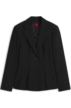 Regular-Fit Blazer mit plissiertem Schößchensaum