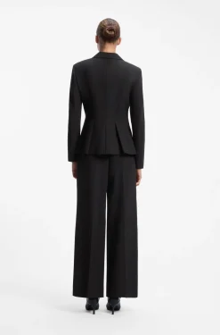 Regular-Fit Blazer mit plissiertem Schößchensaum