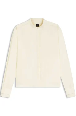 Regular-Fit Bluse aus Baumwoll-Popeline mit verdeckter Knopfleiste