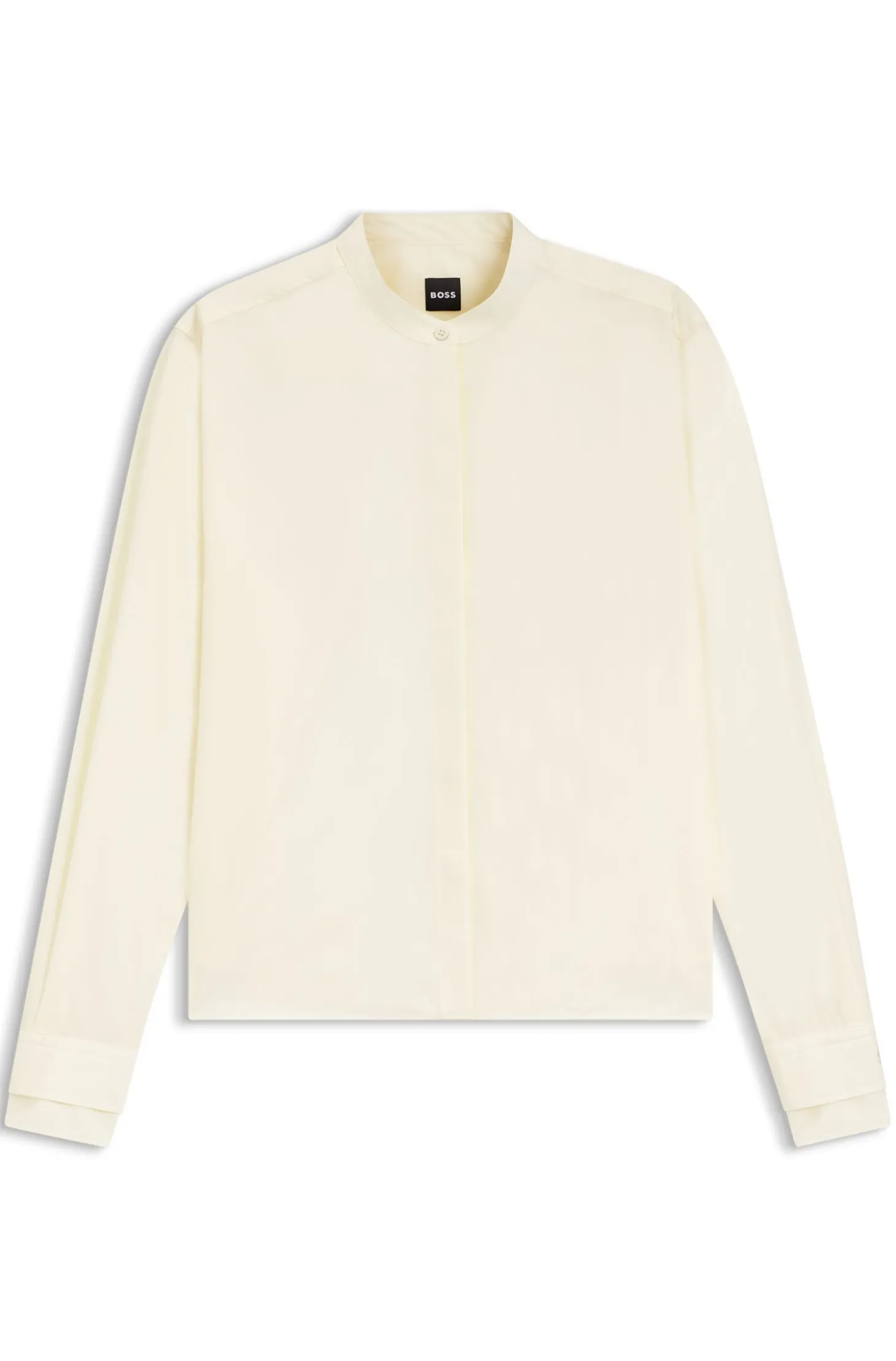 Regular-Fit Bluse aus Baumwoll-Popeline mit verdeckter Knopfleiste