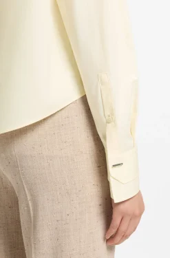 Regular-Fit Bluse aus Baumwoll-Popeline mit verdeckter Knopfleiste