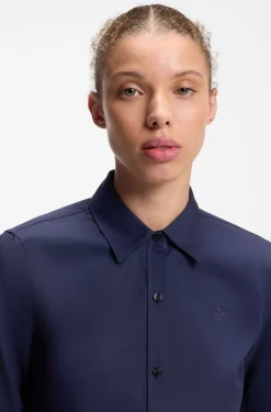 Regular-Fit Bluse aus Baumwoll-Popeline