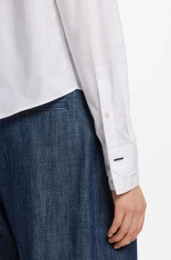 Regular-Fit Bluse aus Baumwoll-Popeline mit verdeckter Knopfleiste