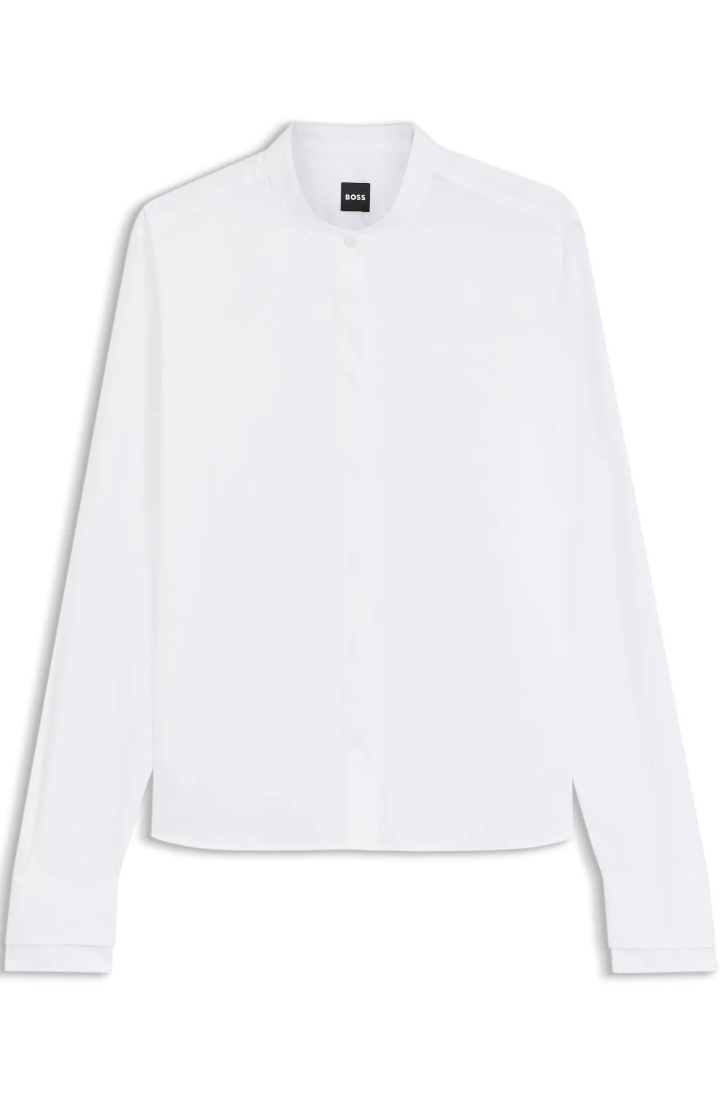 Regular-Fit Bluse aus Baumwoll-Popeline mit verdeckter Knopfleiste