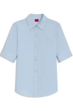 Regular-Fit Bluse aus leichtem Baumwoll-Canvas