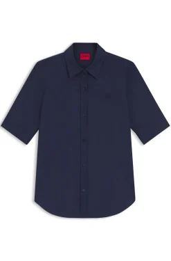 Regular-Fit Bluse aus leichtem Baumwoll-Canvas