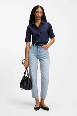 Regular-Fit Bluse aus leichtem Baumwoll-Canvas