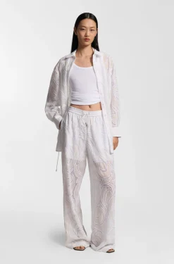 Regular-Fit Bluse mit Blumenstickerei