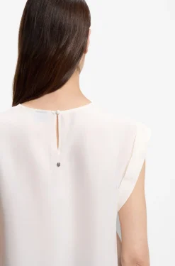 Regular-Fit Bluse mit Schlüsselloch-Detail auf der Rückseite
