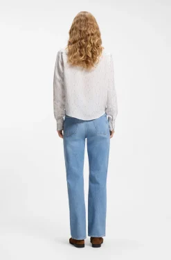 Regular-Fit Bluse mit unregelmäßigen Streifen