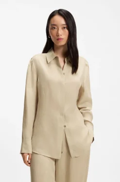 Regular-Fit Bluse mit verdecktem Verschluss