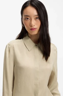 Regular-Fit Bluse mit verdecktem Verschluss